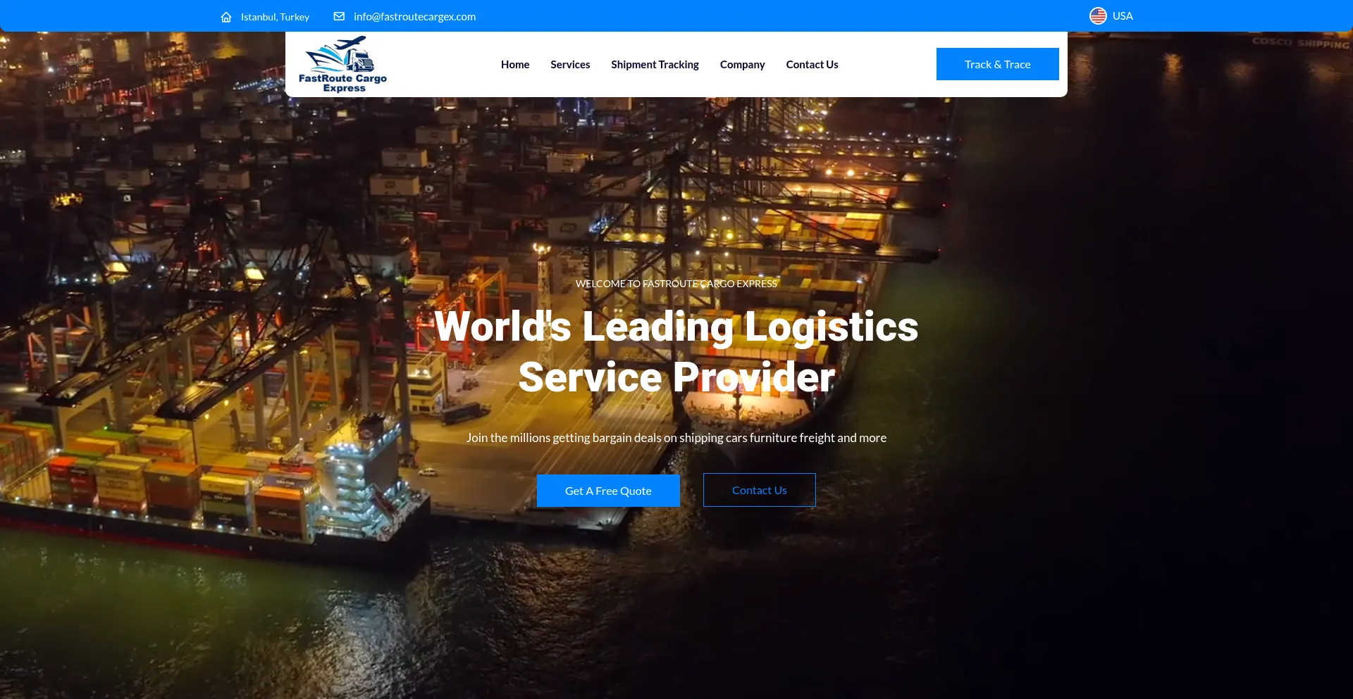 Website screenshot of Fastroutecargex.com
