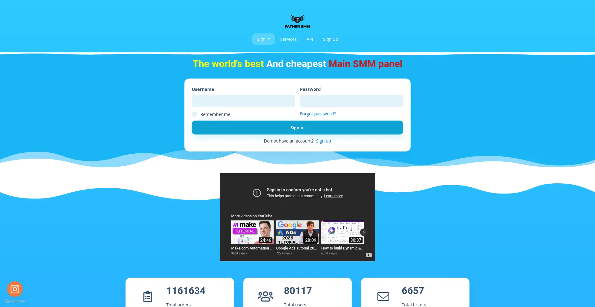 Website screenshot of Fathersmm.com