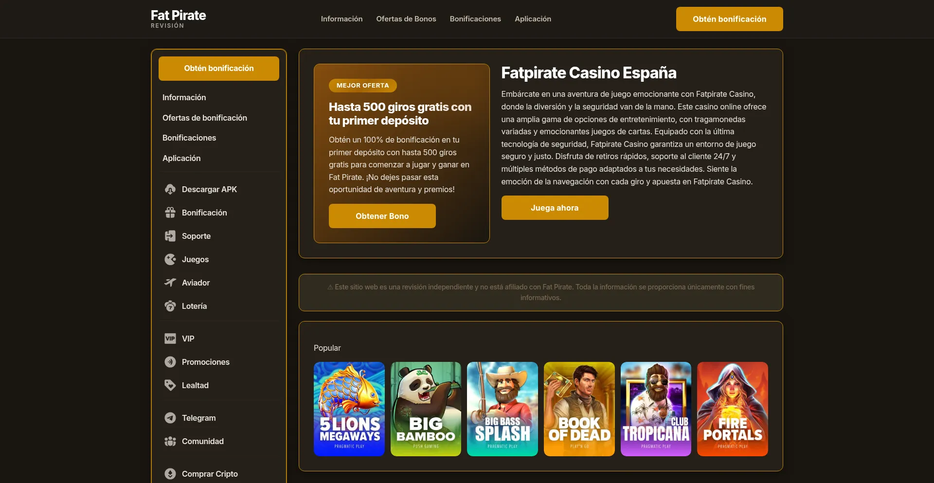 Fatpiratecasinoespana.com