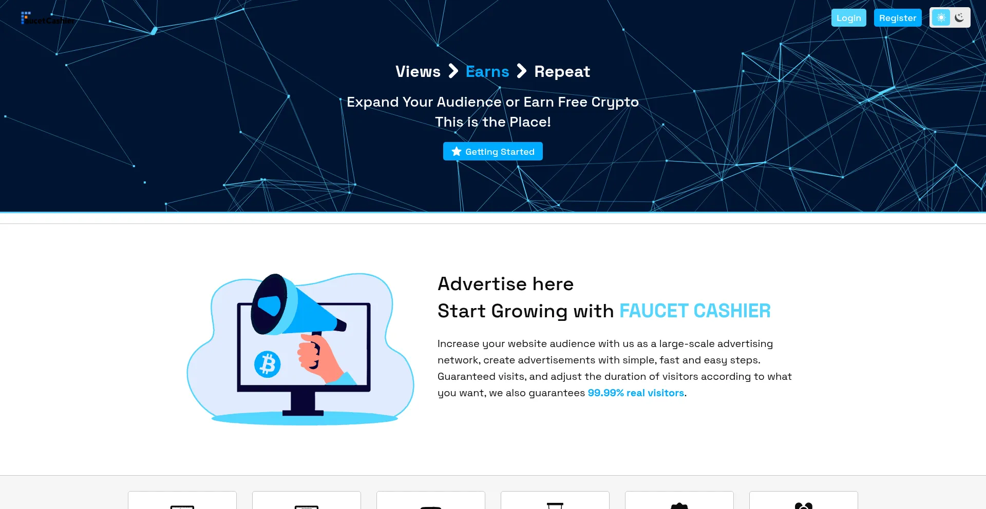 Website screenshot of Faucetcashier.com