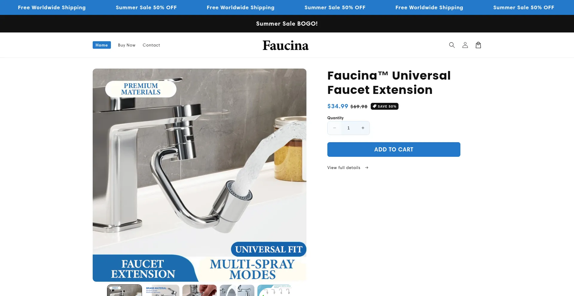 Website screenshot of Faucina.com