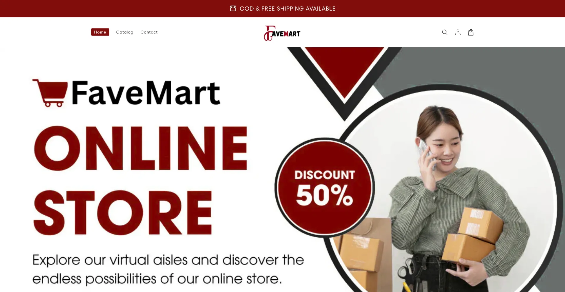 Website screenshot of Favemart.store