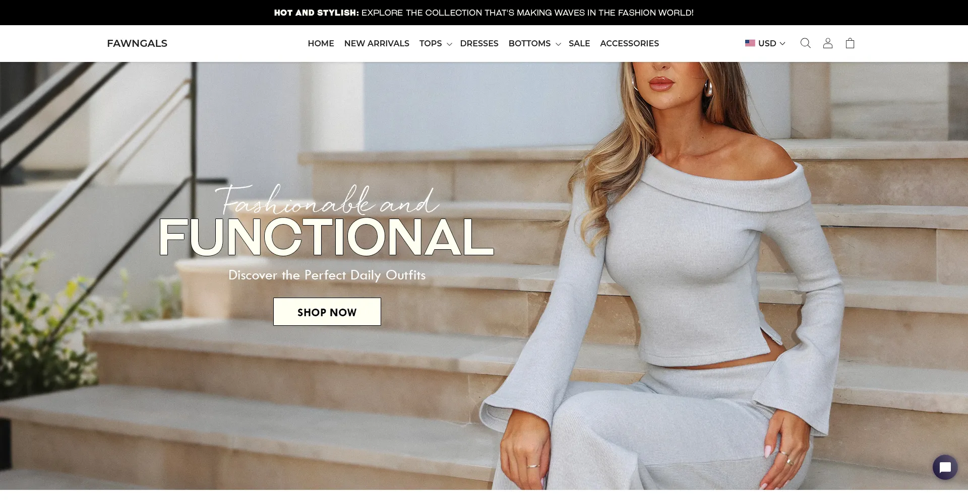 Website screenshot of Fawngals.com