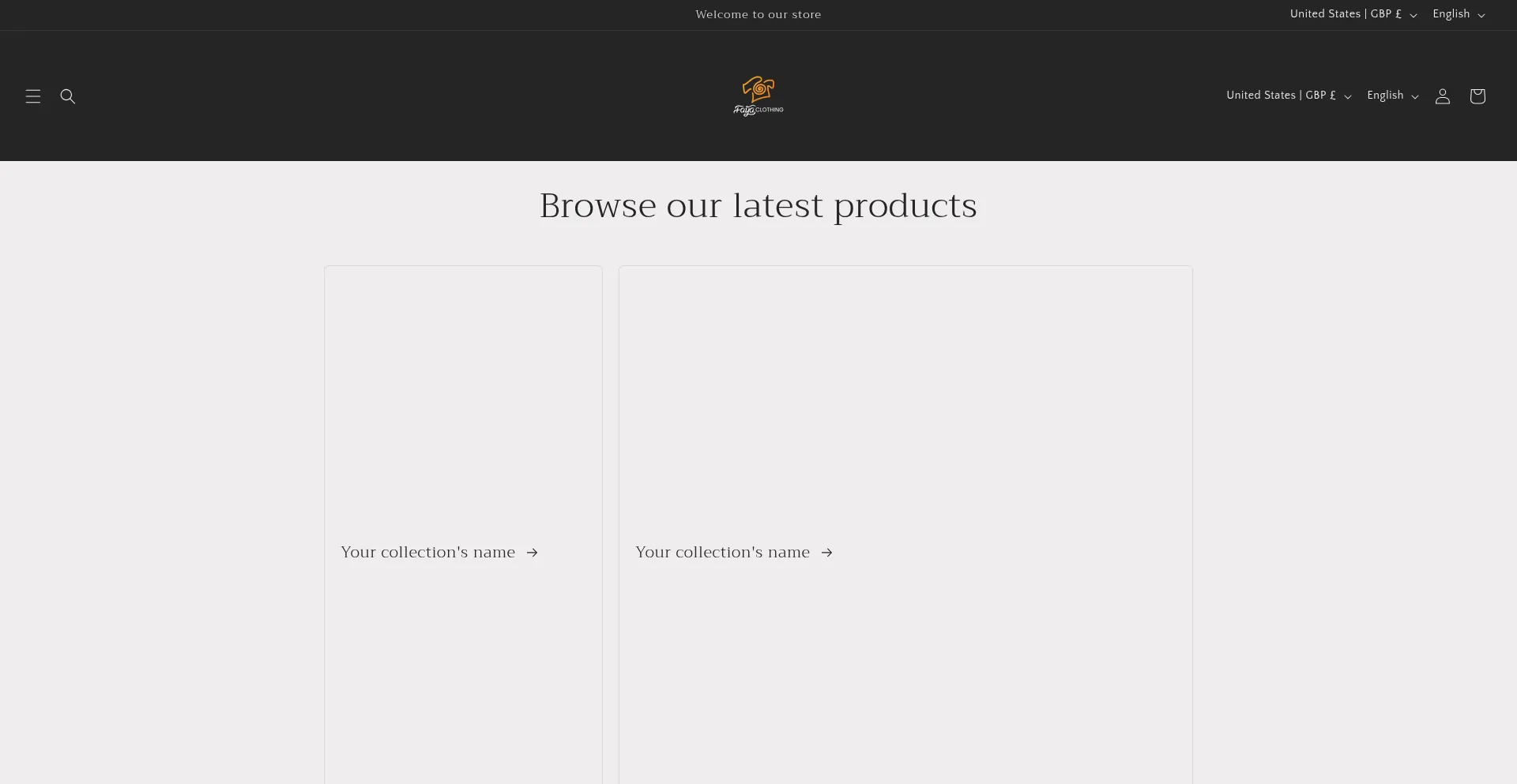 Website screenshot of Fayaclothing.com