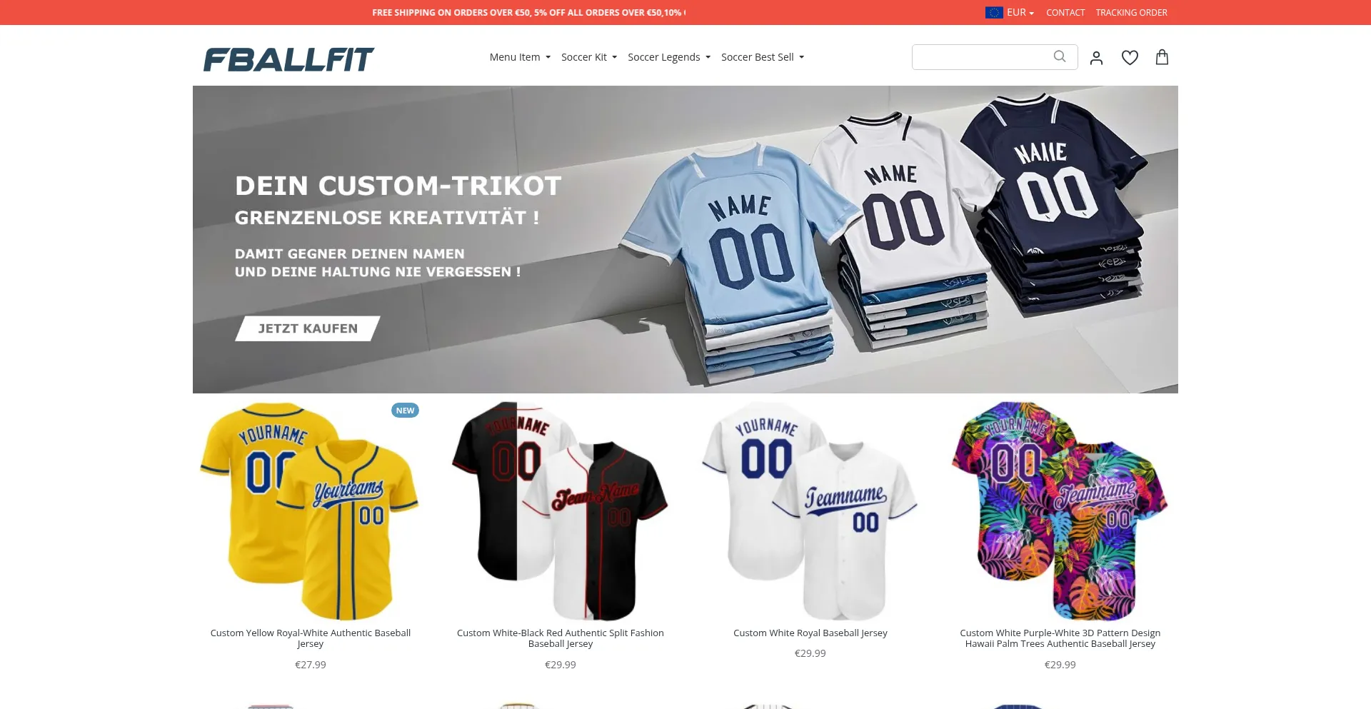 Website screenshot of Fballfit.de