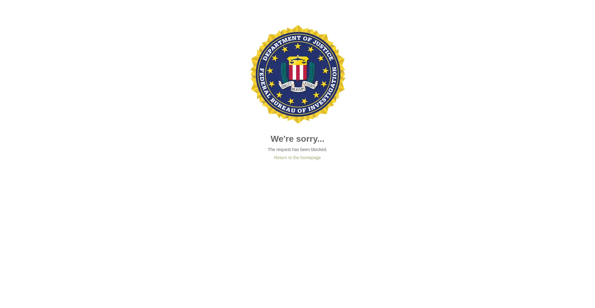Website screenshot of Fbi.gov