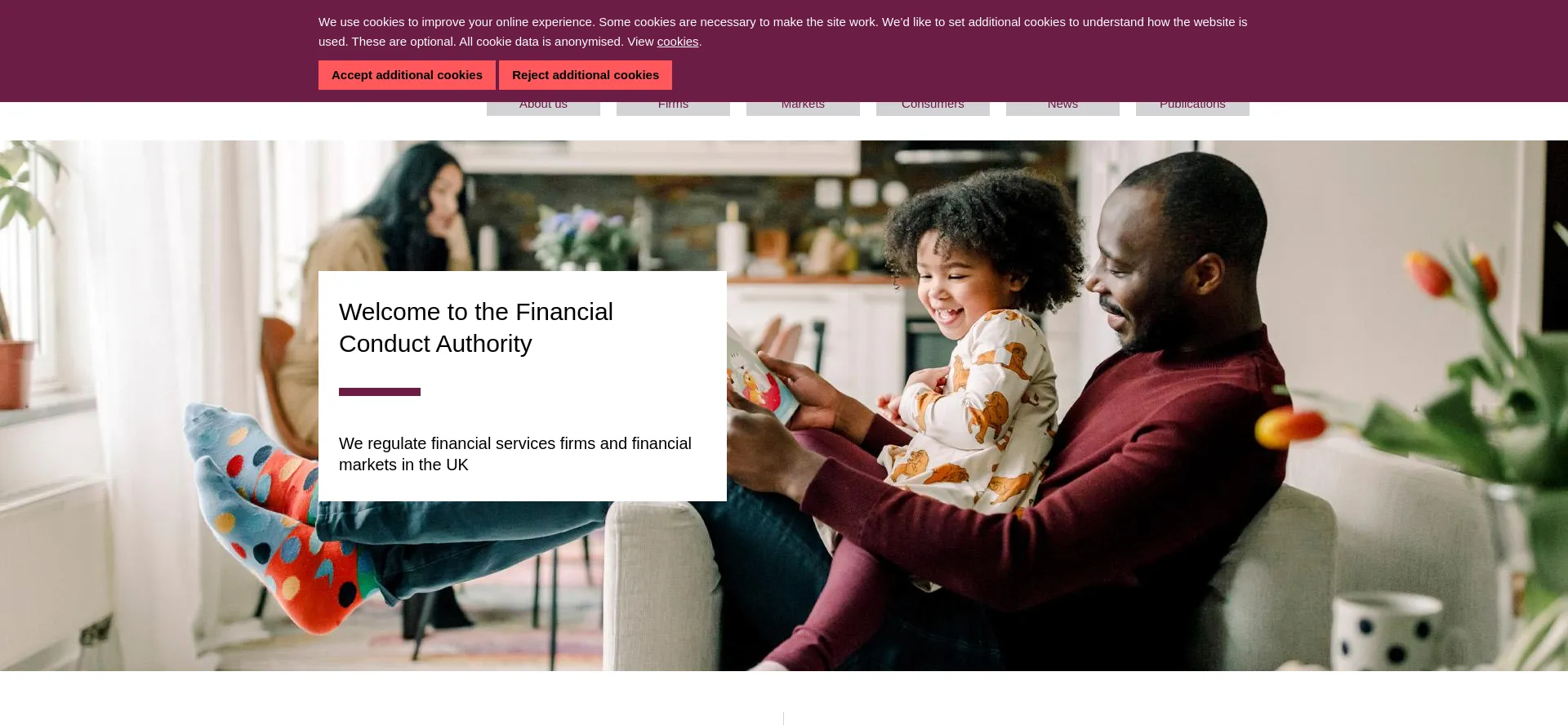 Website screenshot of Fca.org.uk