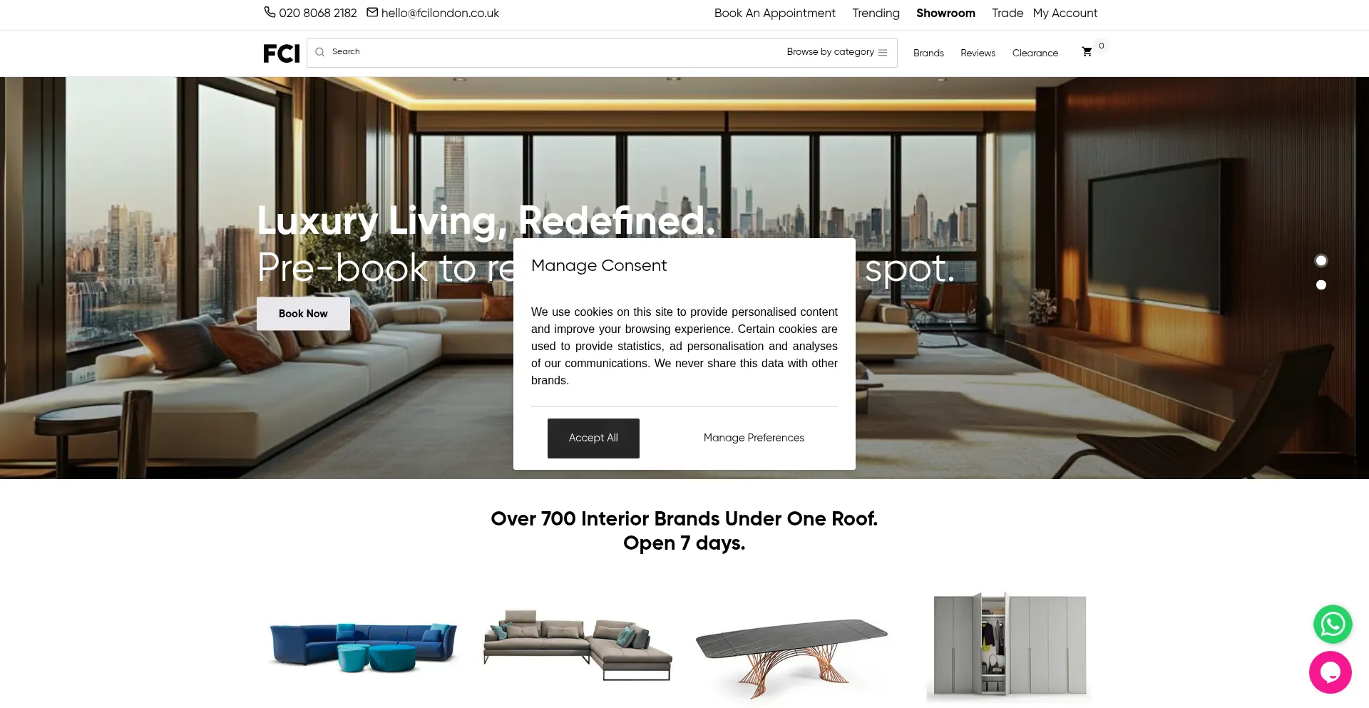 Website screenshot of Fcilondon.co.uk