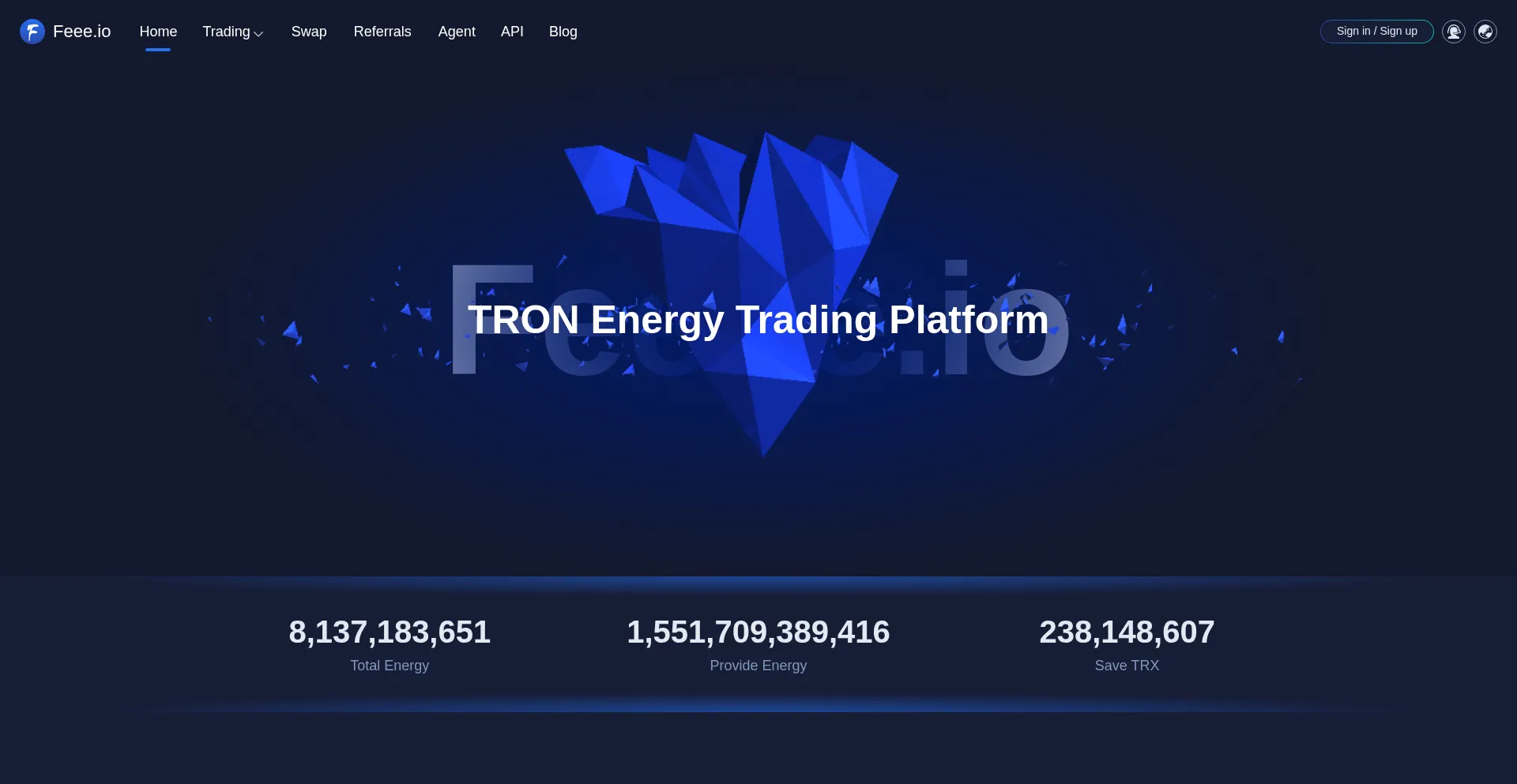 Website screenshot of Feee.io
