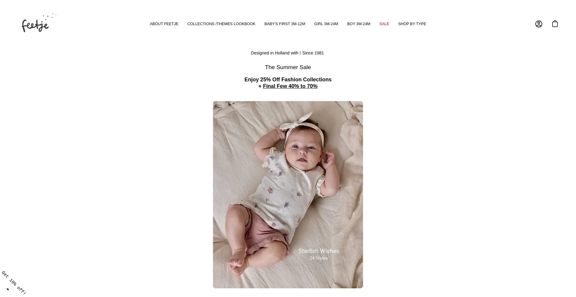 Website screenshot of Feetjebabyus.com