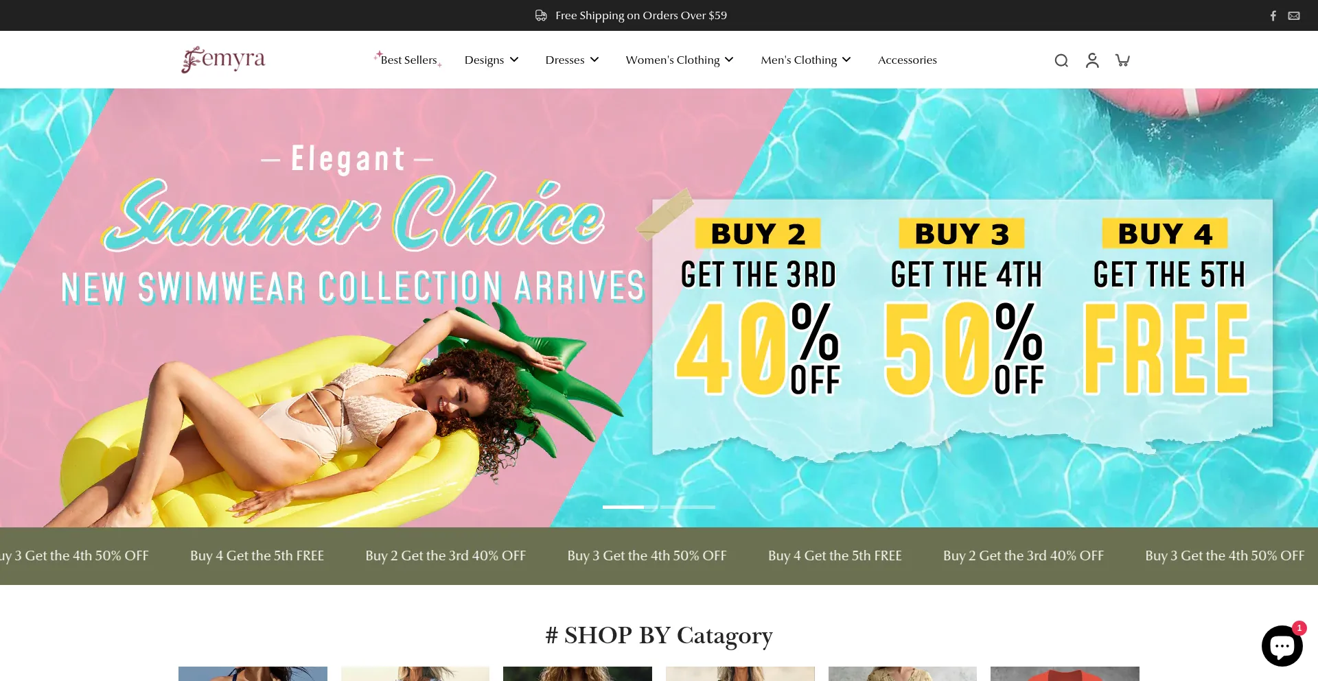 Website screenshot of Femyra.com