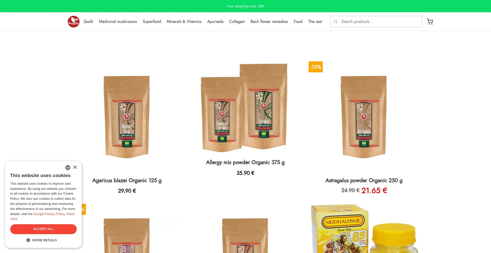 Website screenshot of Fengchashop.com