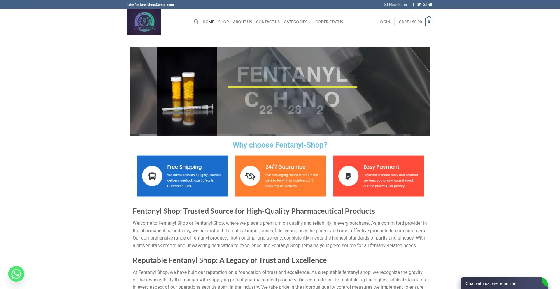 Website screenshot of Fentanyl-shop.com