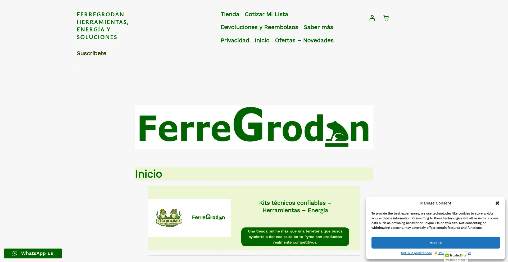 Website screenshot of Ferregrodan.com