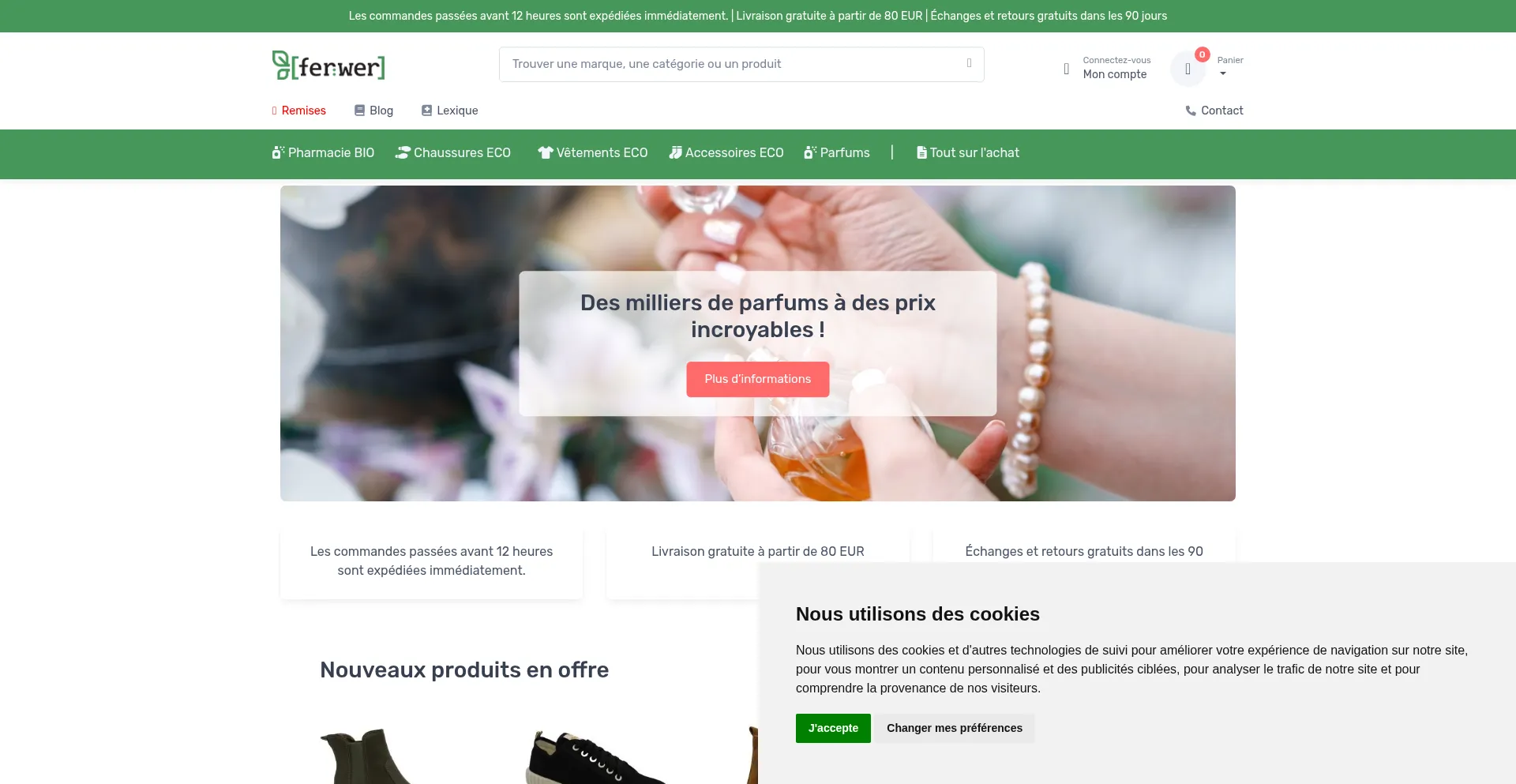 Website screenshot of Ferwer.fr