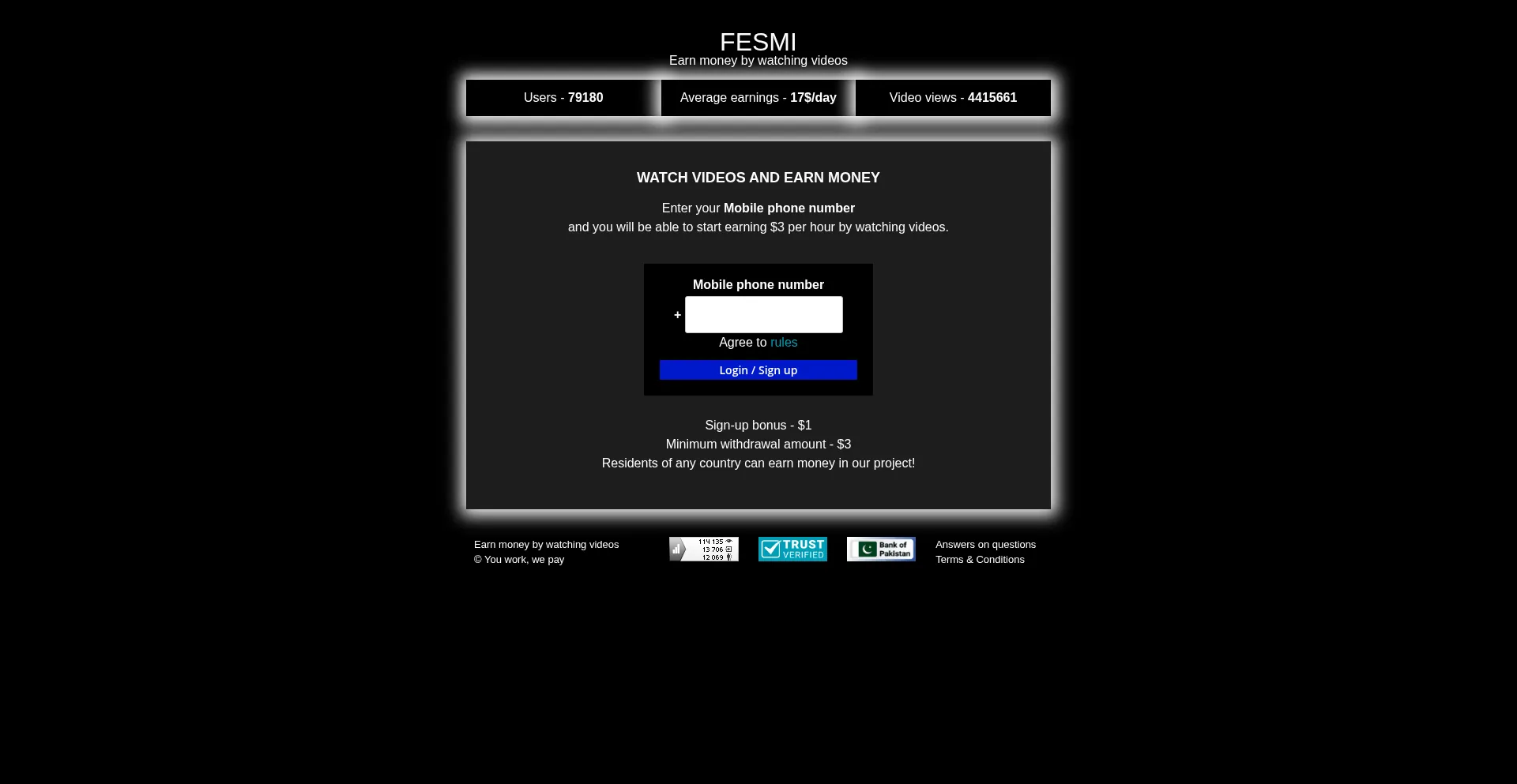 Website screenshot of Fesmi.pro