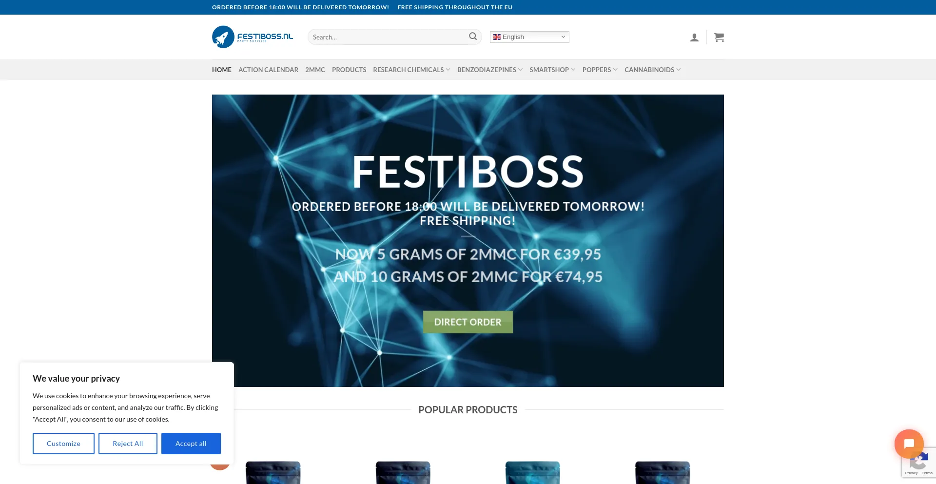 Website screenshot of Festiboss.nl