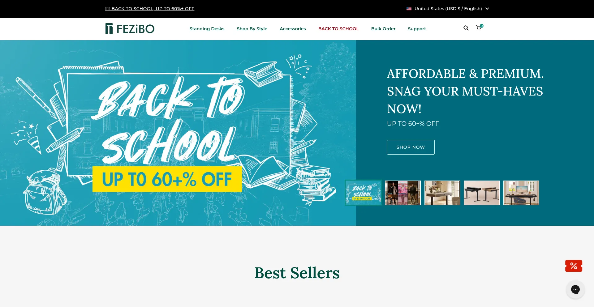 Website screenshot of Fezibo.com