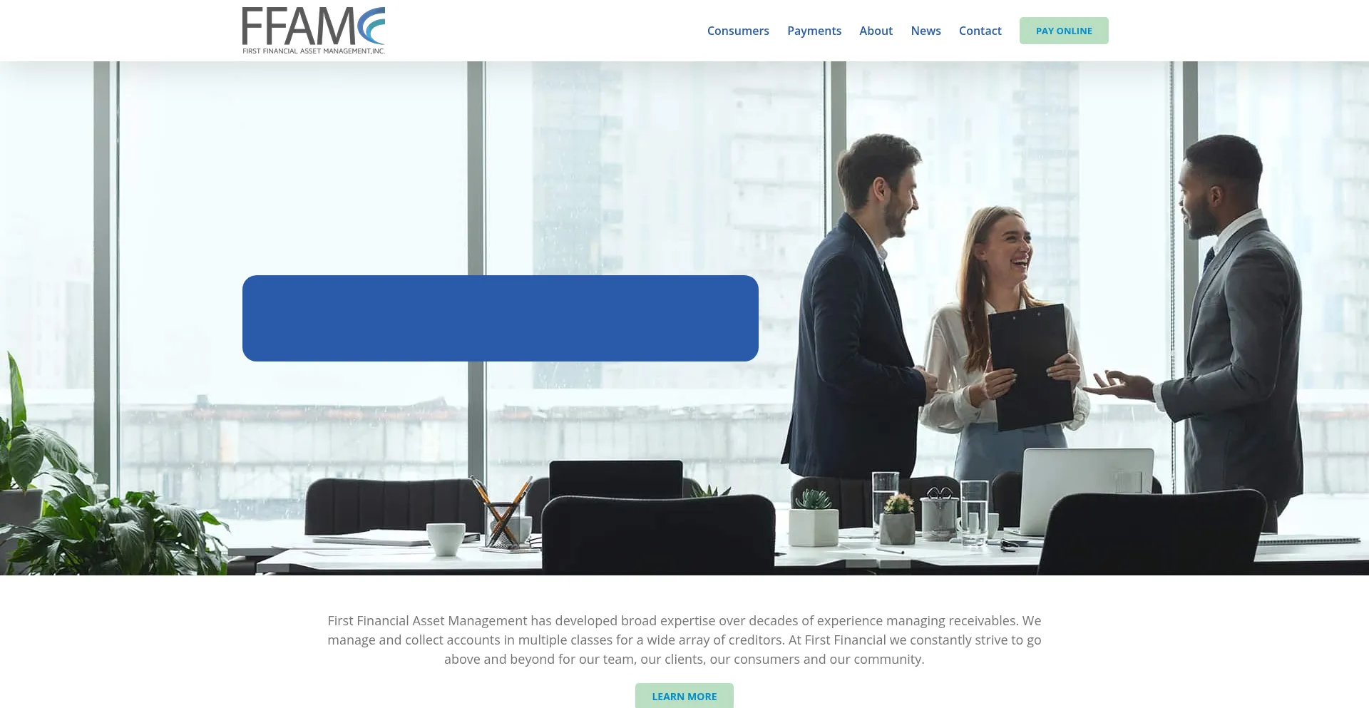Website screenshot of Ffamsvcs.net