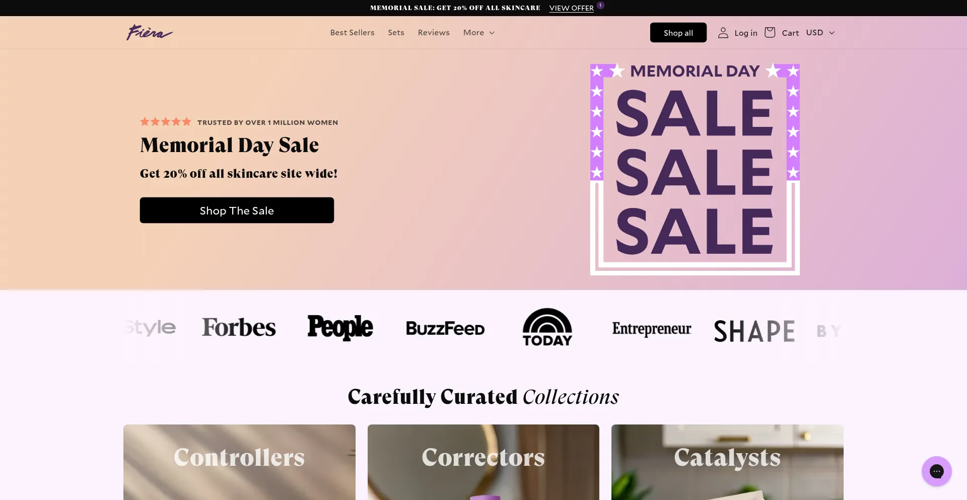 Website screenshot of Fieracosmetics.ca