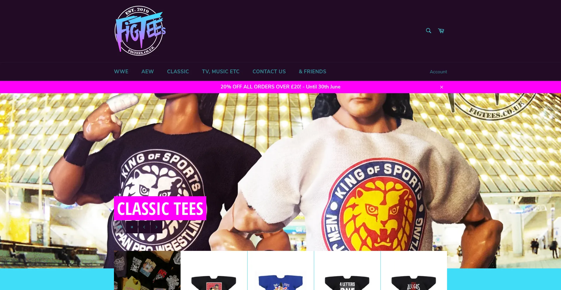 Website screenshot of Figtees.co.uk