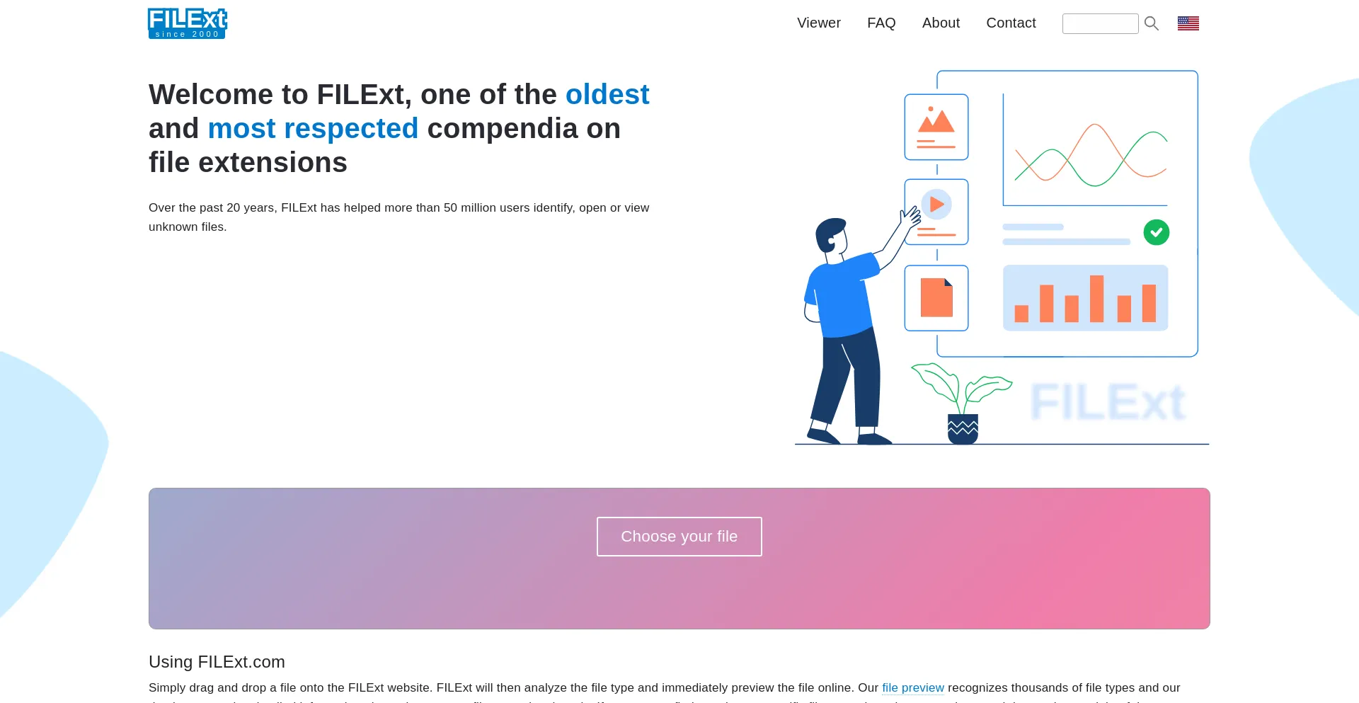 Website screenshot of Filext.com