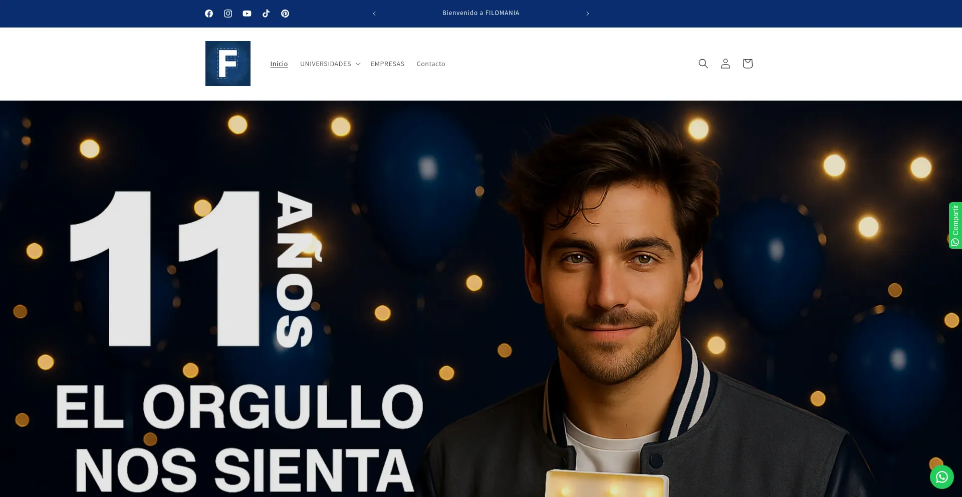 Website screenshot of Filomania.com.mx