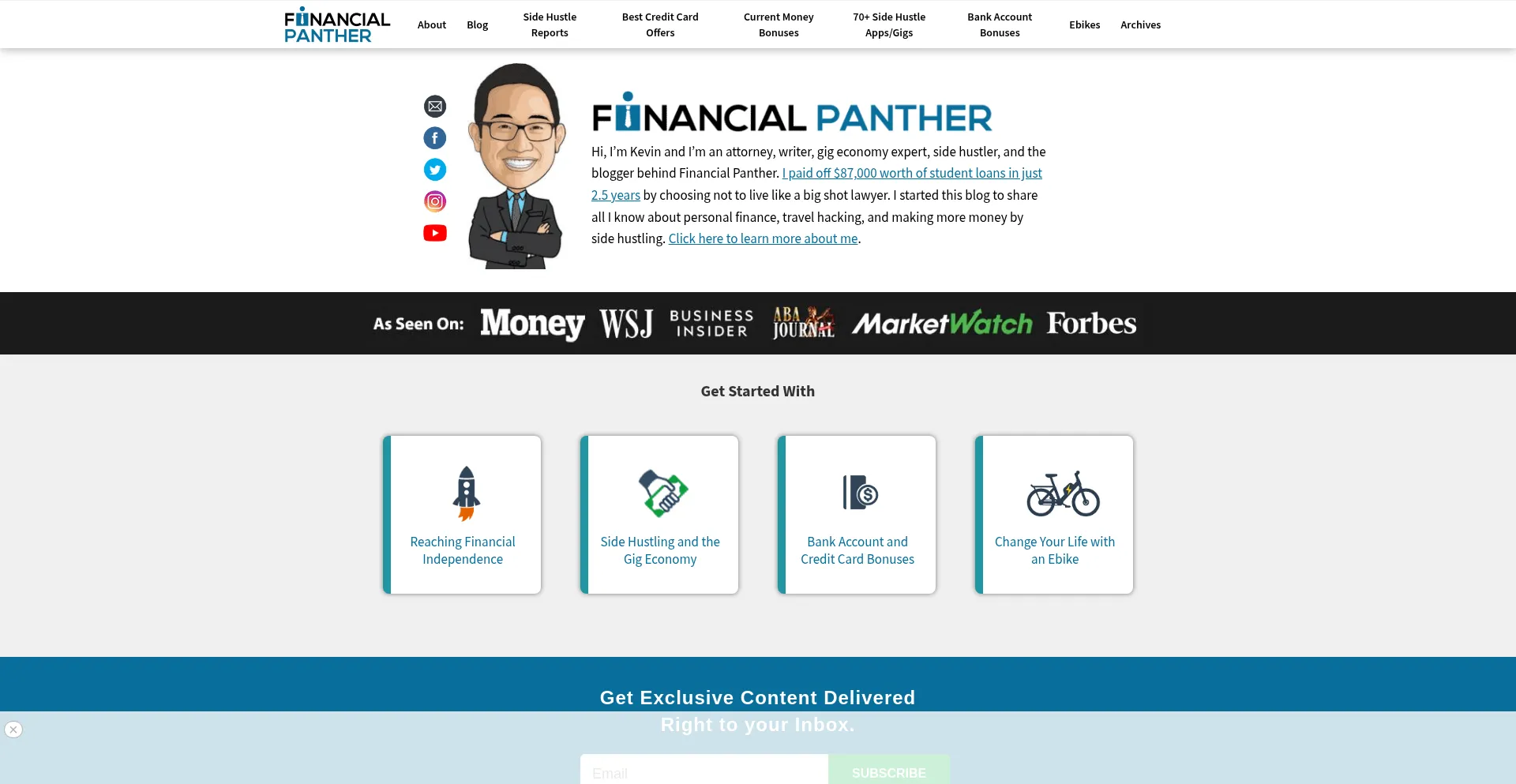 Website screenshot of Financialpanther.com