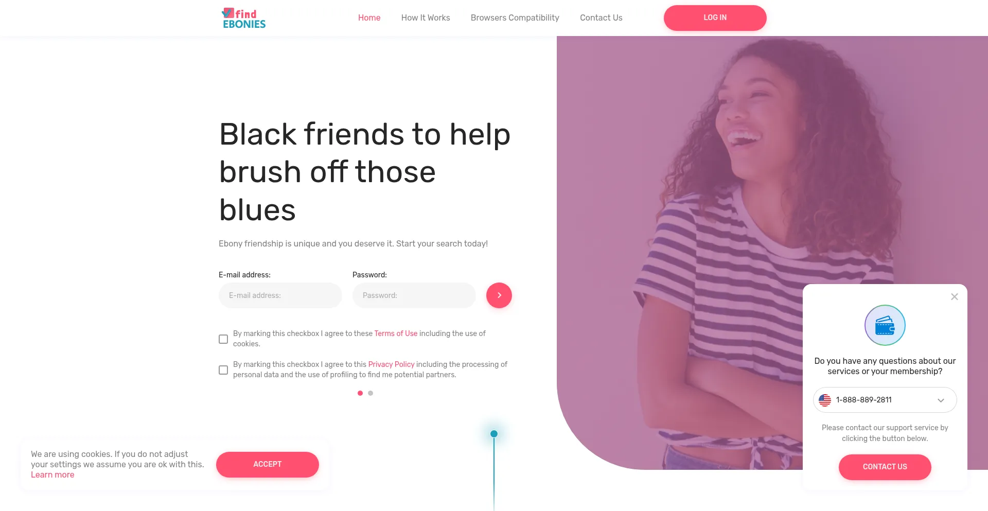 Website screenshot of Findebonies.com