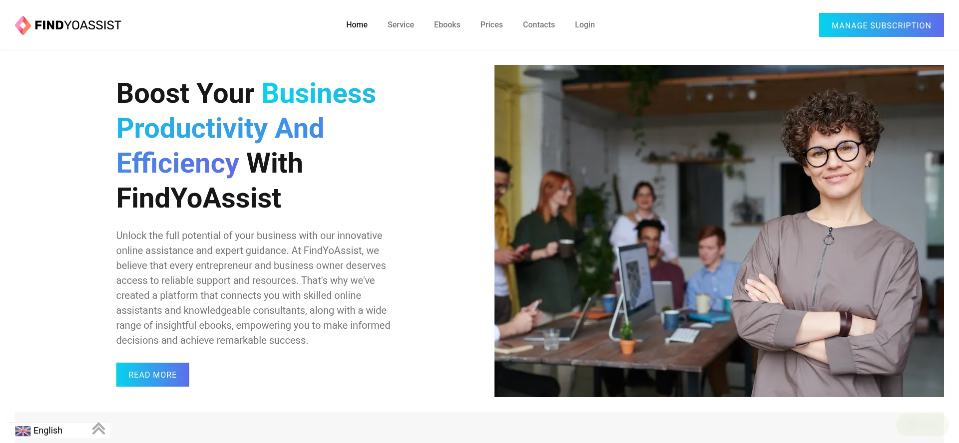 Website screenshot of Findyoassist.com