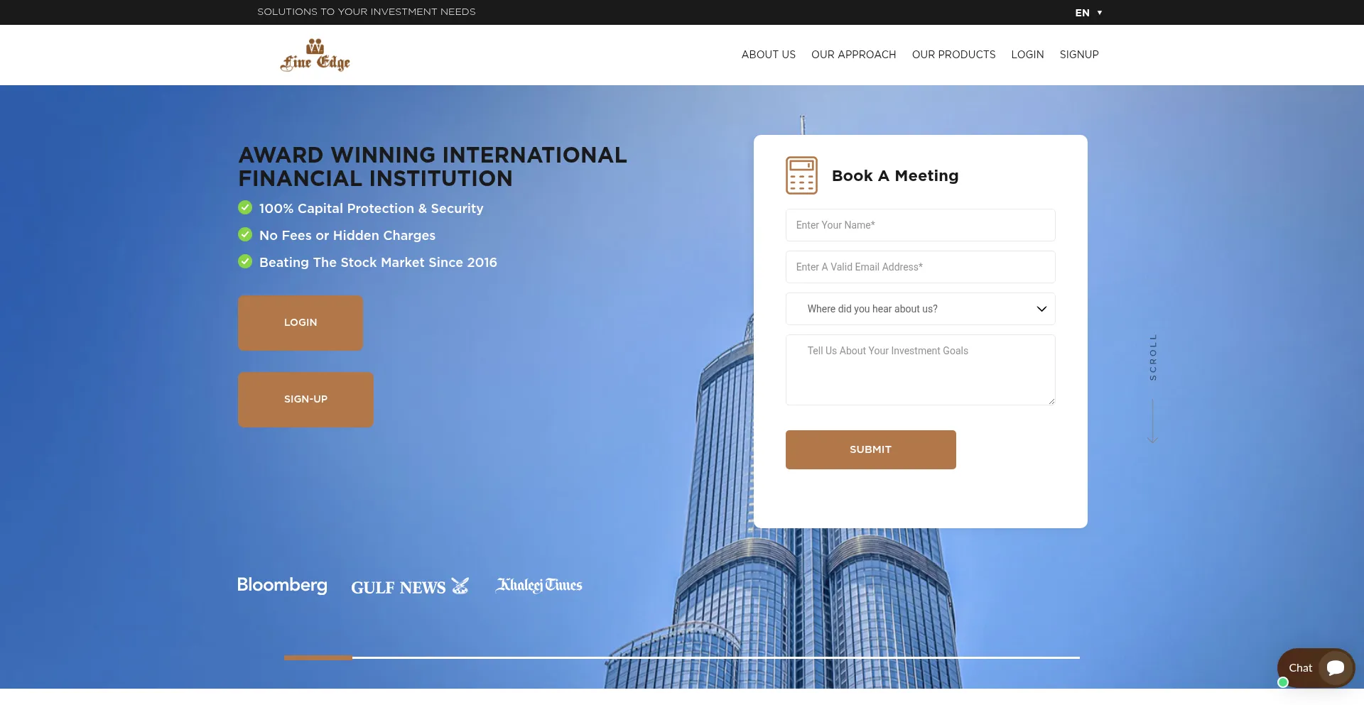 Website screenshot of Fineedge.ltd
