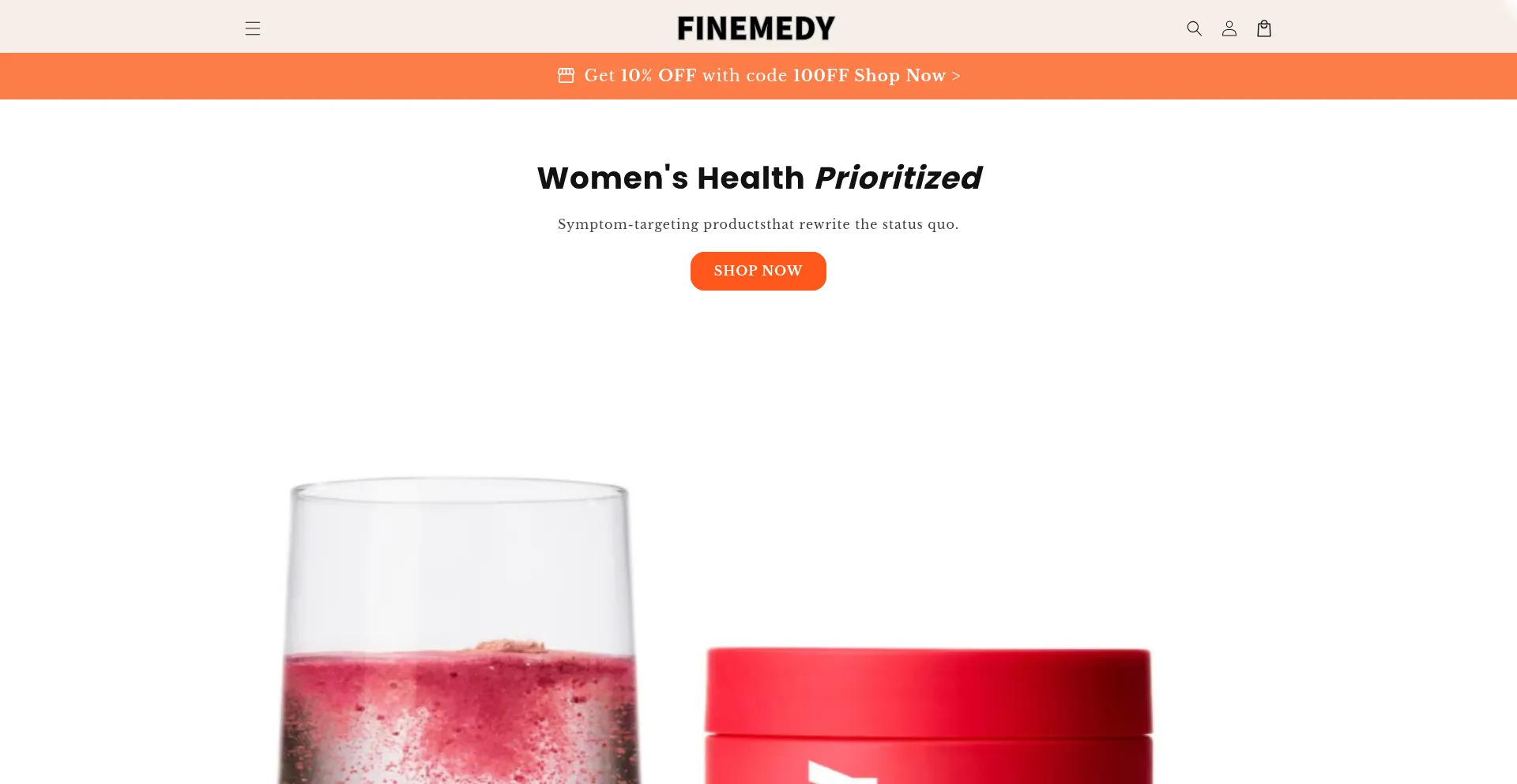 Website screenshot of Finemedy.com