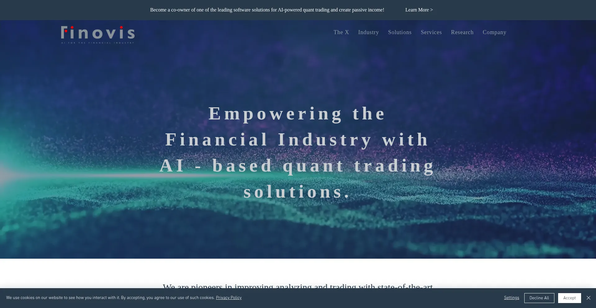 Website screenshot of Finovis.ai