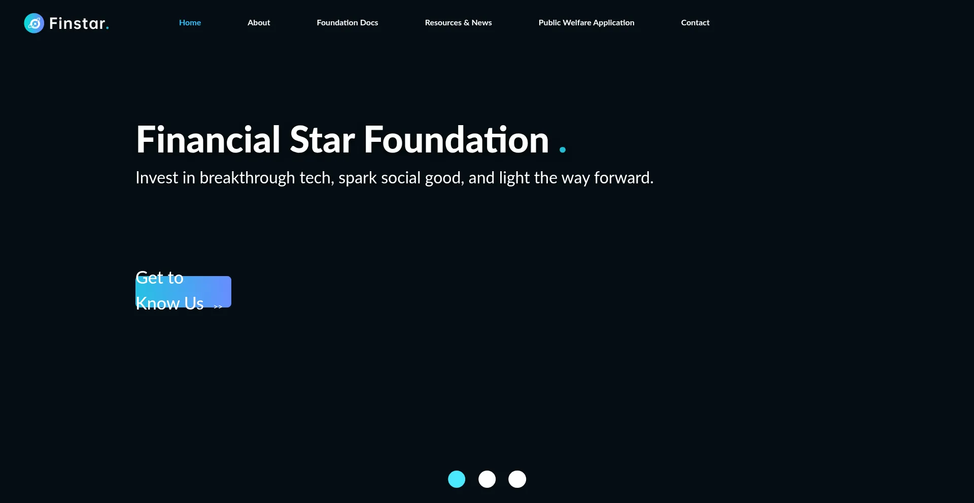 Website screenshot of Finstar.club
