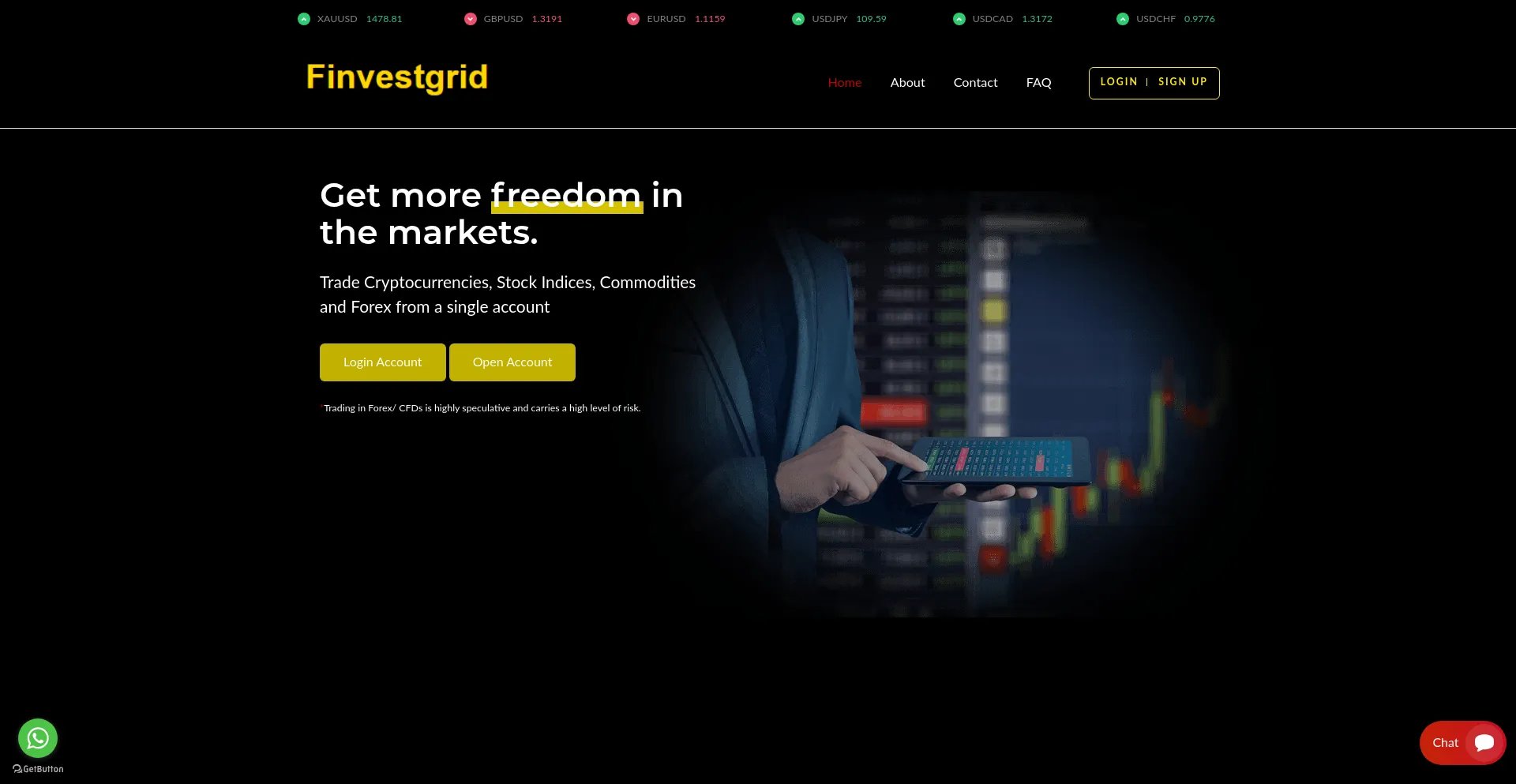 Website screenshot of Finvestgrid.com