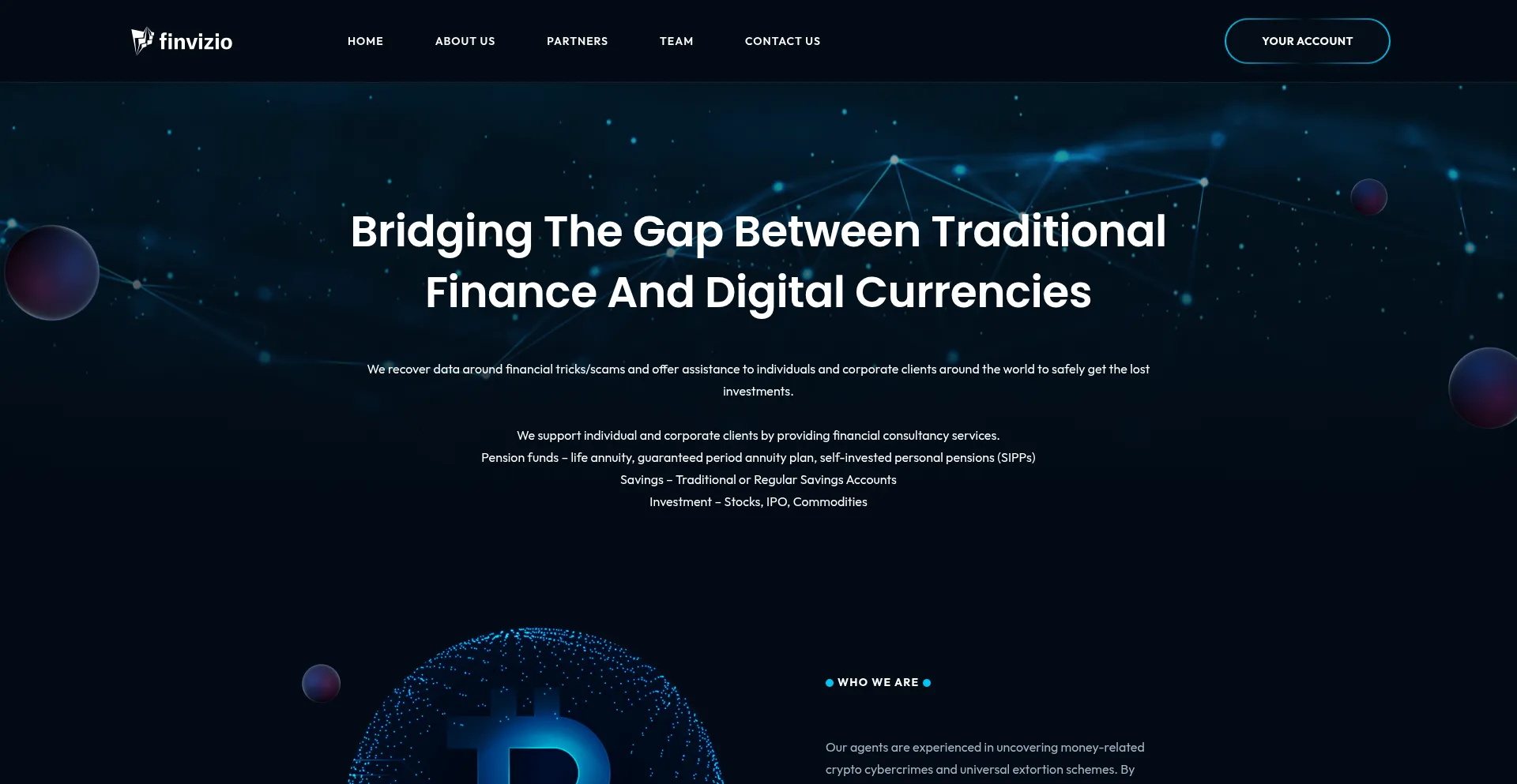 Website screenshot of Finvizio.net