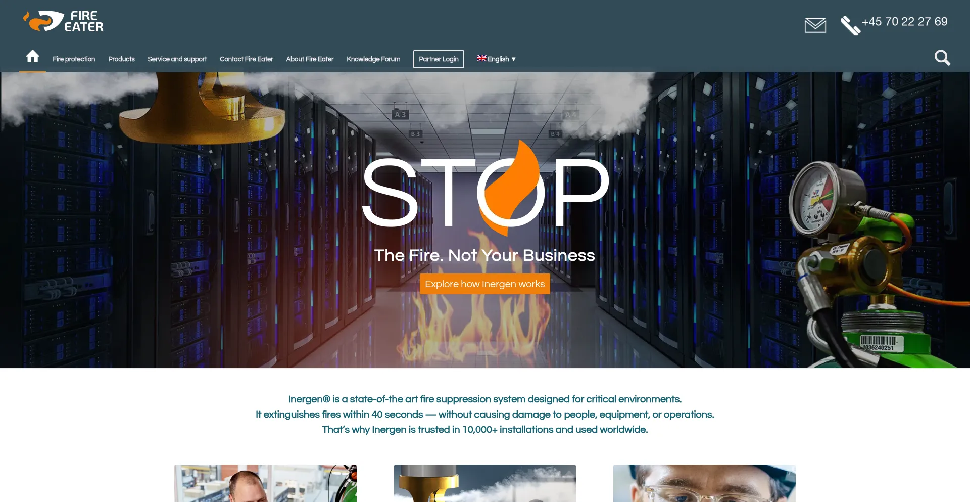Website screenshot of Fire-eater.com