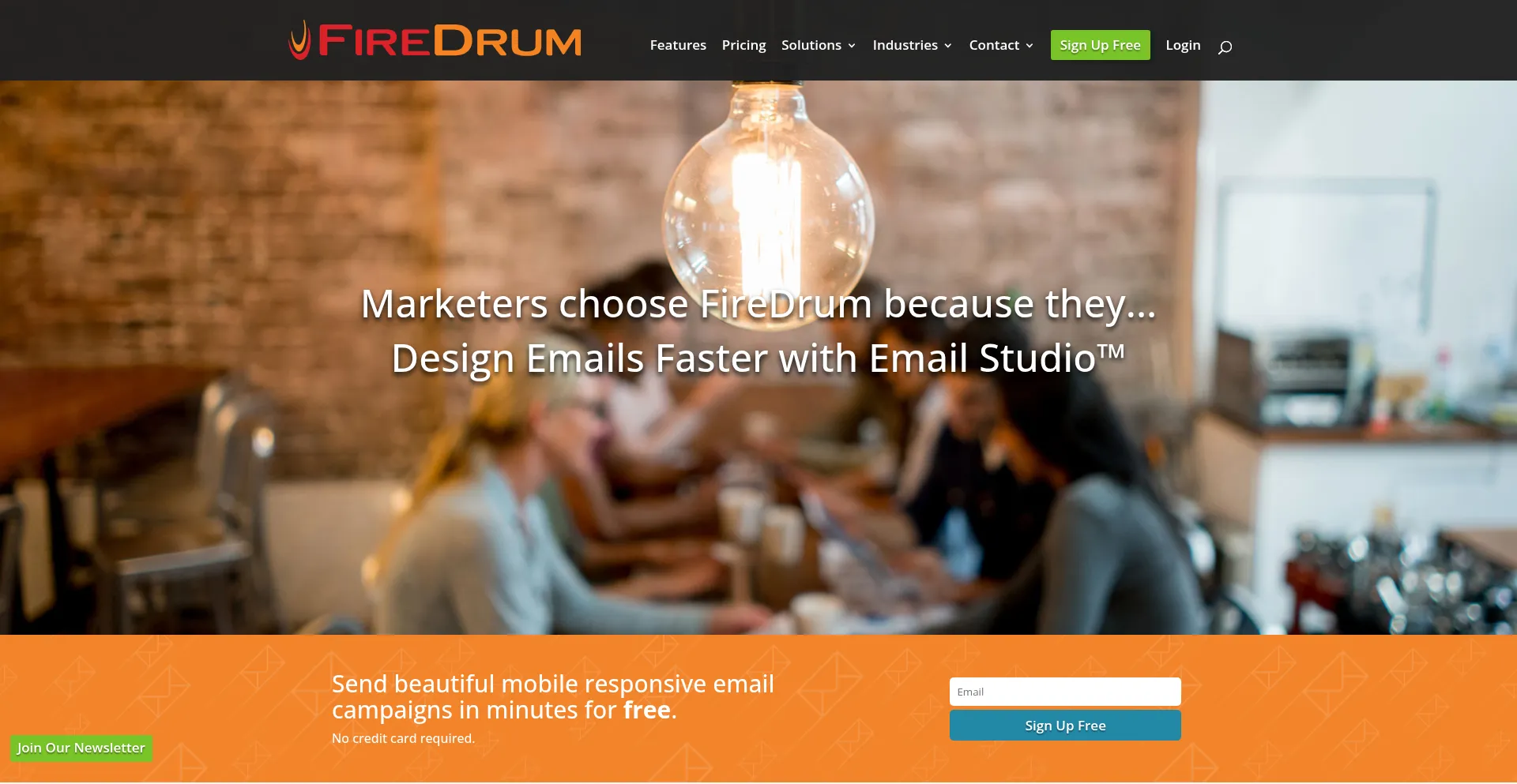 Website screenshot of Firedrum.com