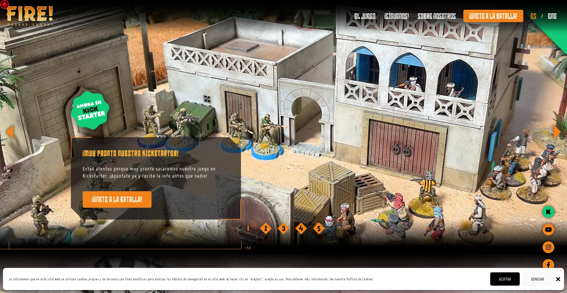 Website screenshot of Firewargame.com