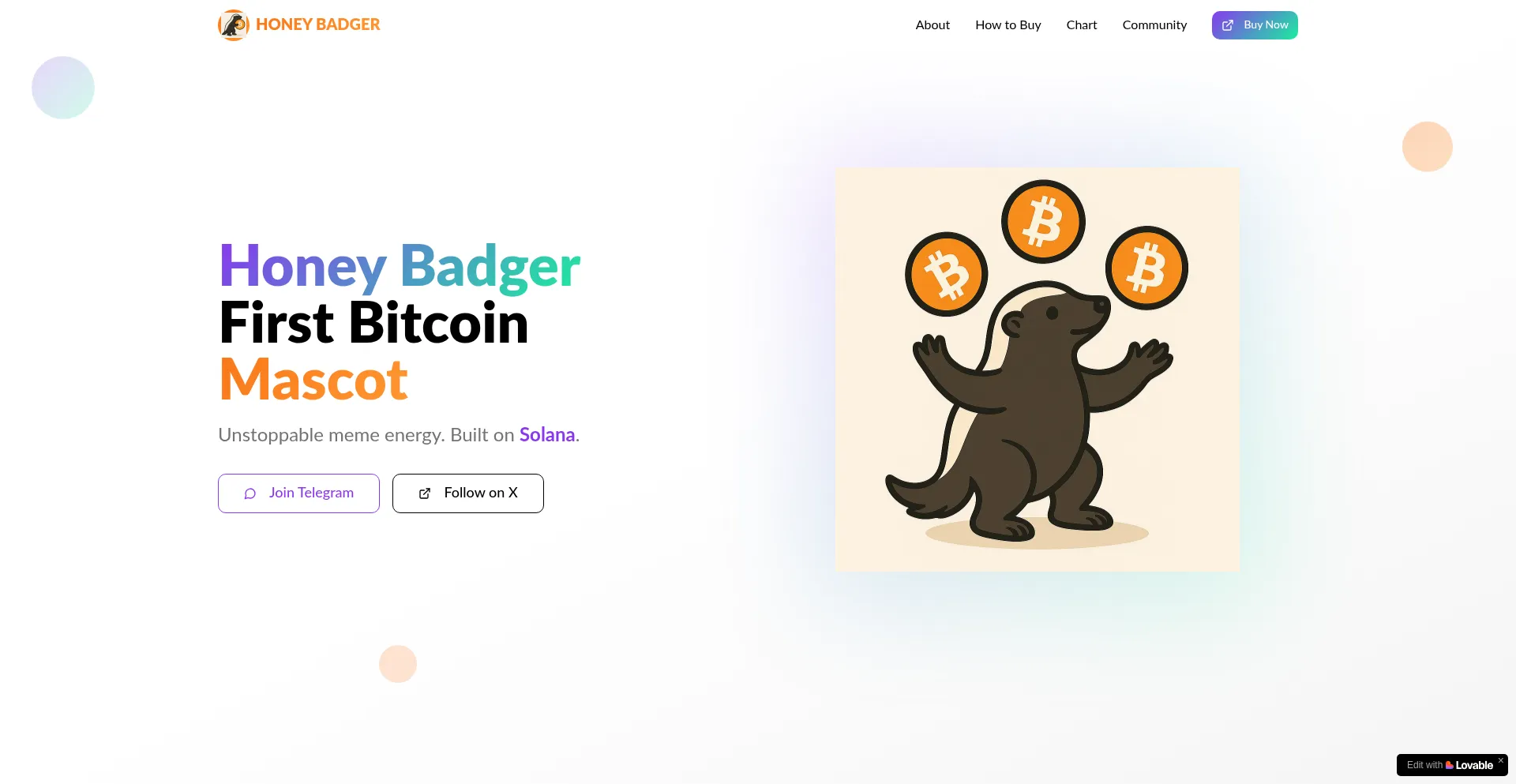 Website screenshot of Firstbitcoinmascot.com