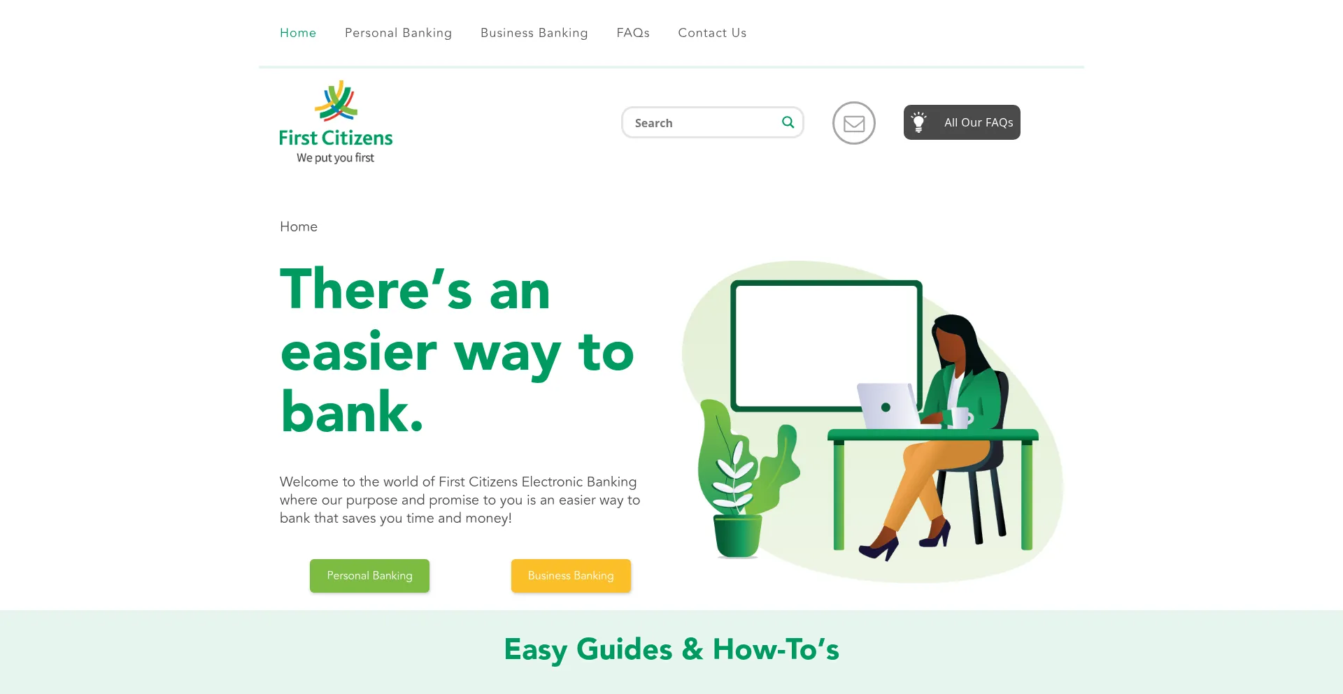 Website screenshot of Firstcitizensaccess.com