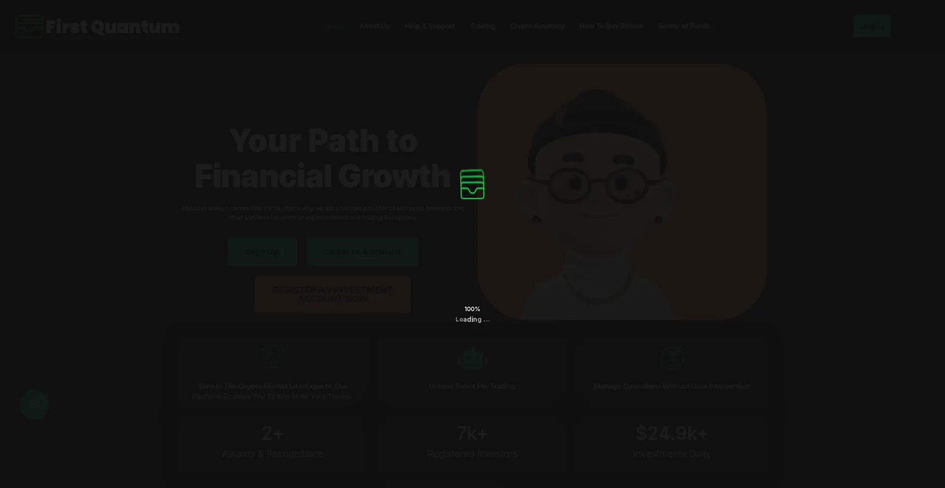 Website screenshot of Firstquantumsystem.com