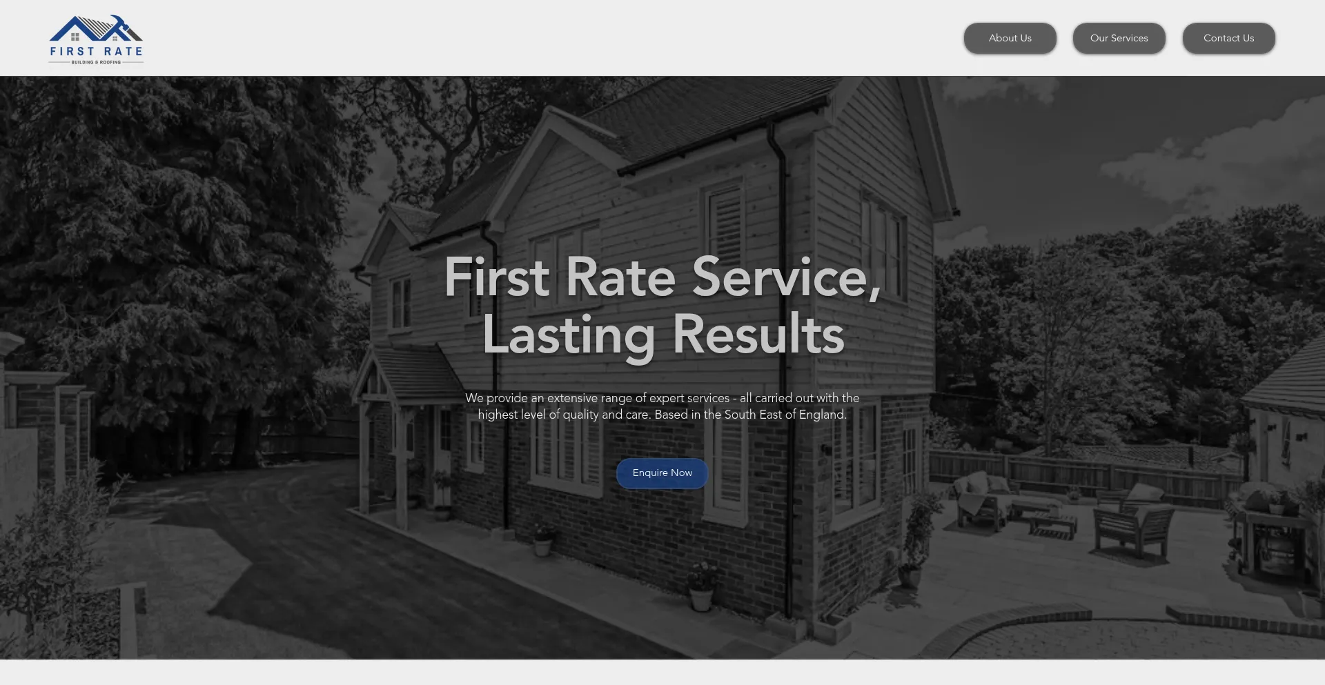 Website screenshot of Firstratebuildingroofing.co.uk