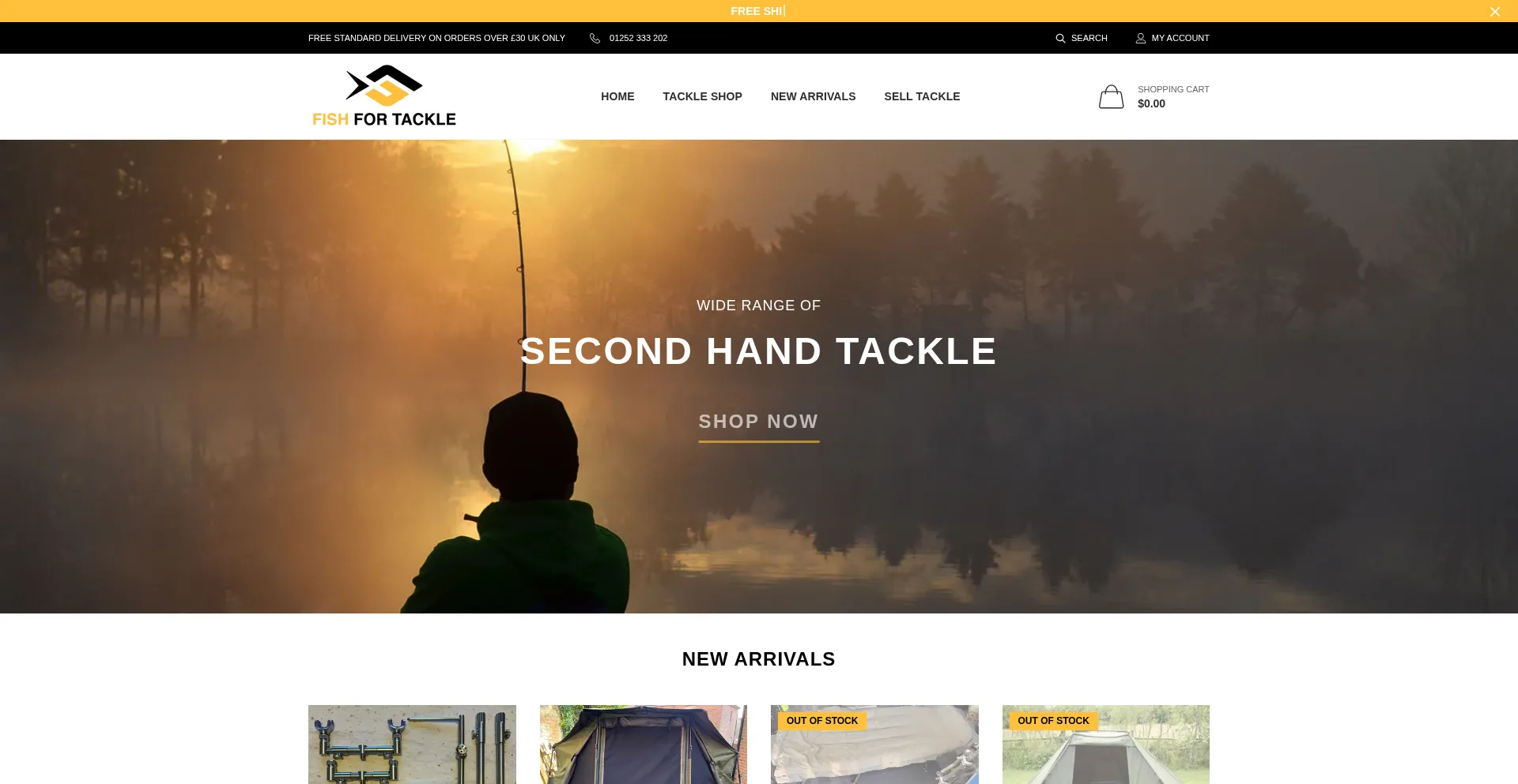 Website screenshot of Fishfortackle.co.uk