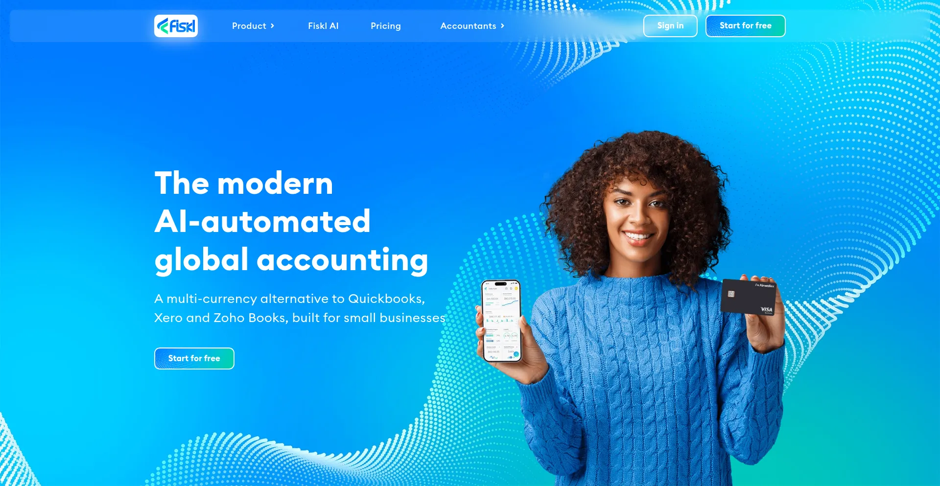 Website screenshot of Fiskl.com