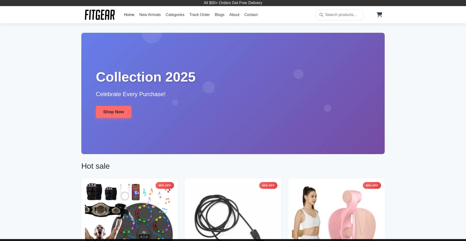 Website screenshot of Fitequipment.shop