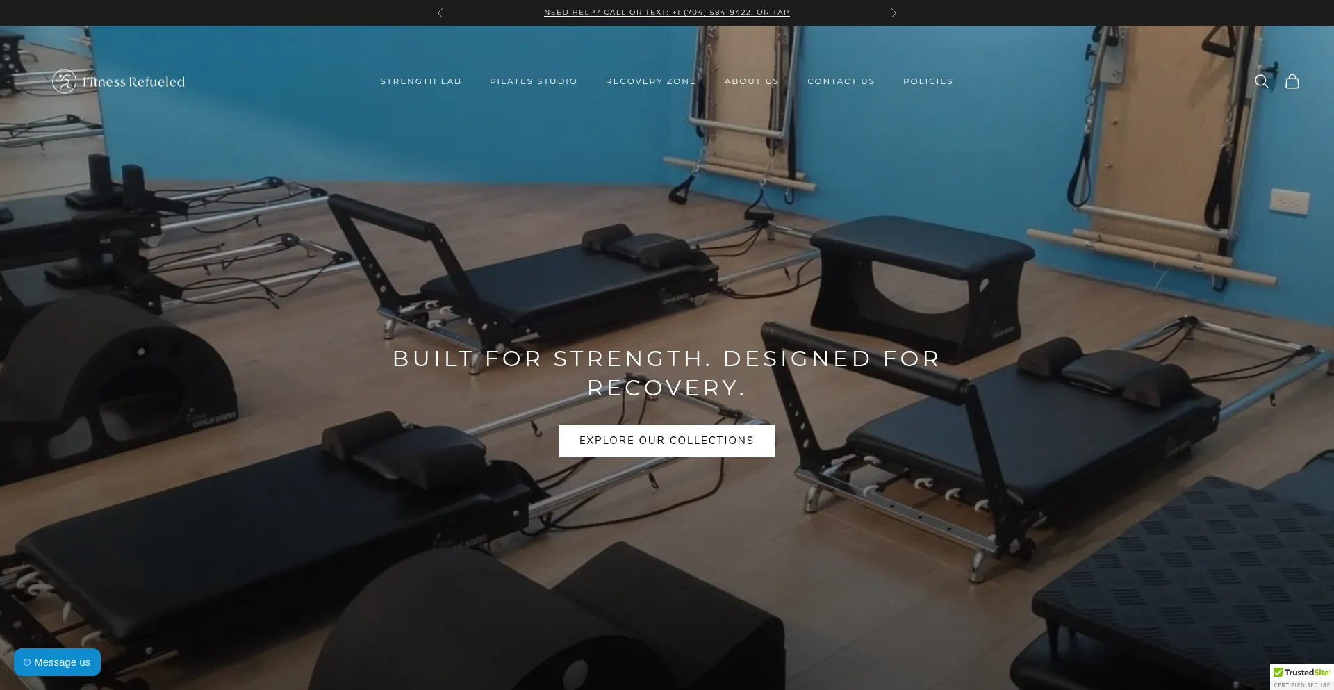 Website screenshot of Fitnessrefueled.com