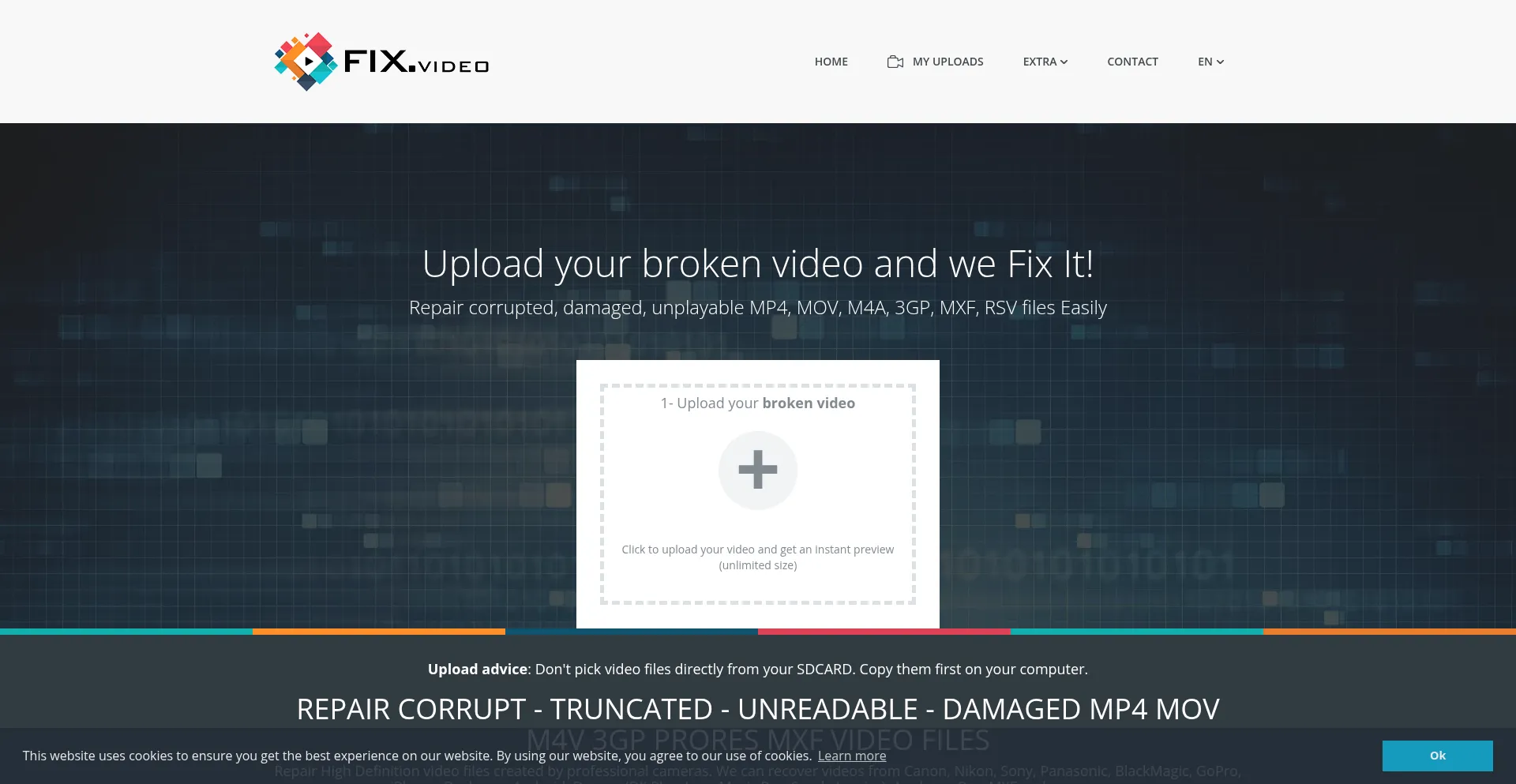 Website screenshot of Fix.video