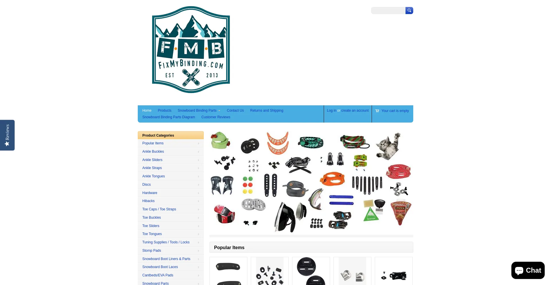Website screenshot of Fixmybinding.com