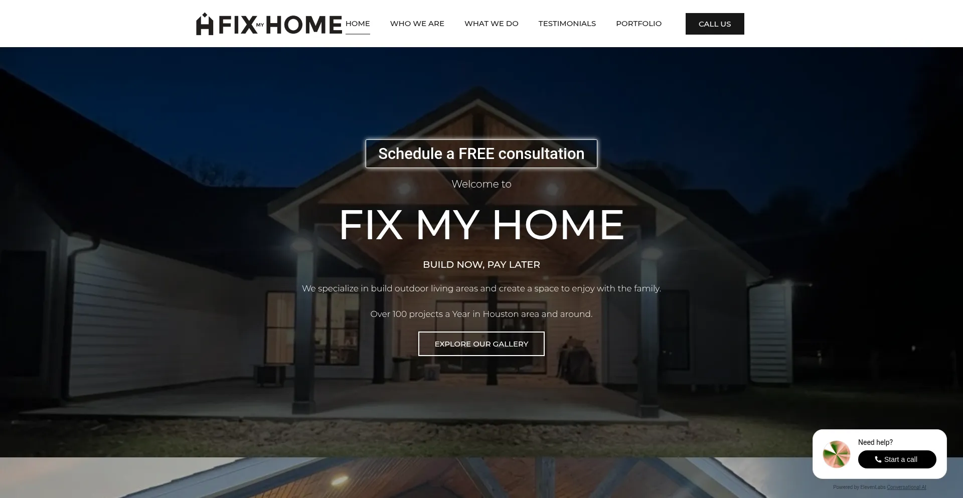 Website screenshot of Fixmyhomellc.com
